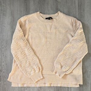 Women's Cream Sweater with Textured Sleeves Christian Soriano